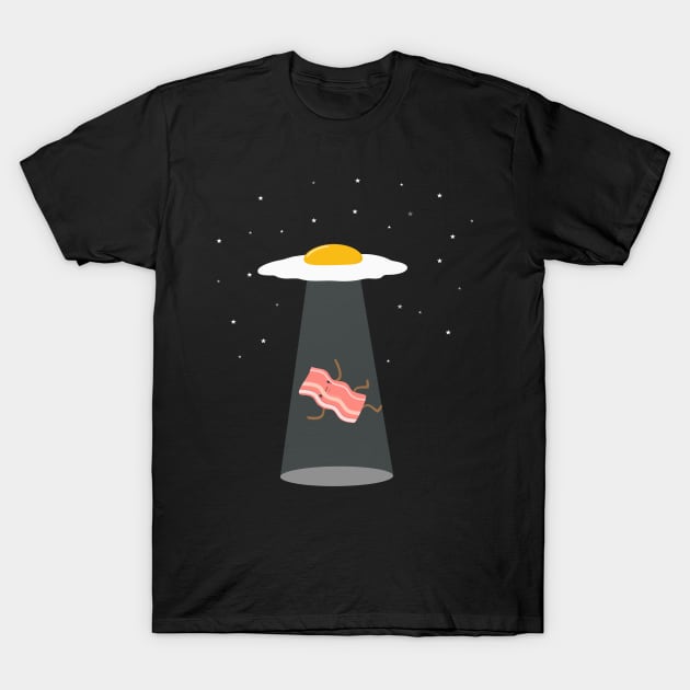 Cool Bacon and Eggs UFO T-Shirt by happinessinatee